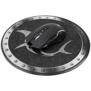 White Shark Игровая мышь коврик MINOTAUR, 25cm, черный, серый, 0.3cm, микрофибра, противоскользящая поверхность (MINOTAUR)
