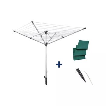 LEIFHEIT LinoLift 600 QuickStart 2020 1085282, вращающаяся сушилка, 60м, 6 стирок, защитный чехол, грунтовый колышек, 12 крючков (1085282)