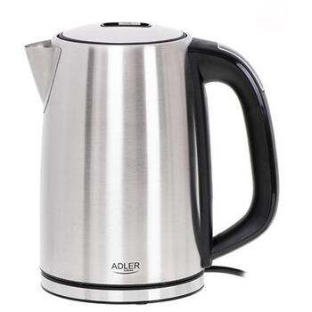 Adler электрический чайник AD 1340, 1,7 L, 2200 W, нержавеющая сталь, ЖК-дисплей, 360° поворотная база (AD 1340)