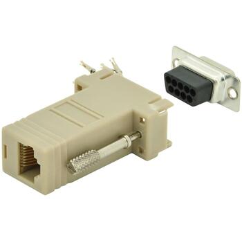 Digitus RS 232 адаптер AK-610516-000-I, DB-9 женский, RJ-45 женский, бежевый (AK-610516-000-I)