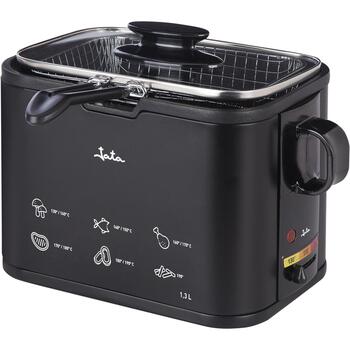 Jata Фритюрница FR5600, 1,3L, 1000W, металл, силикон, регулируемый термостат, стеклянная крышка, масляный фильтр (FR5600)