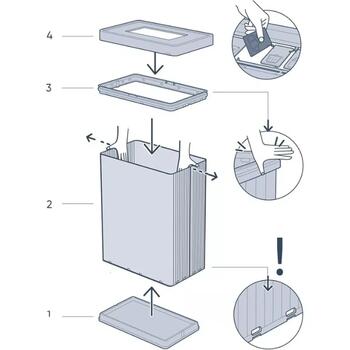 Curver Verto Recycle мусорное ведро 0800395Y82, 54л, 43,5x26,5x54,7см, пластик, розовый, модульная (0800395Y82)