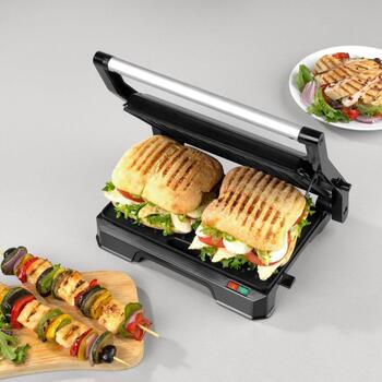 Progress Veselīga grila EK5854PVDE, 850W, 2 grilēšanas pozīcijas, nepiedegoša virsma, noņemama tauku paplāte, nesakarstoši rokturi (EK5854PVDE)