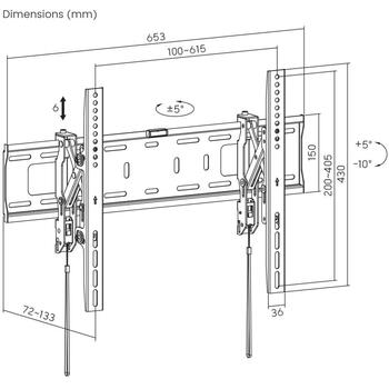 Sbox Кронштейн PLB-6546T-2, 37-80''/75kg/600x400, наклонно-поворотный с ручным управлением, 200x200, 600x400, 75kg, 72mm, 133mm (PLB-6546T-2)