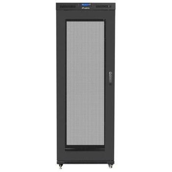 Lanberg Установка шкафа 19 42U 800mm, 800kg, перфорированная дверь, LCD, IP20, 6 слотов для вентиляторов, 4 вертикальные рейки (FF01-8042-23BL)