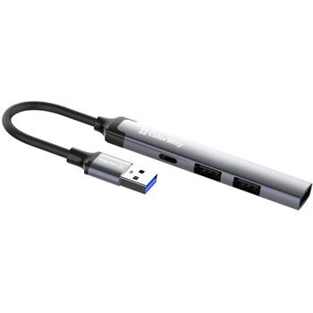 Colorway док-станция CW-HUB05, 2xUSB A 2.0, 1xUSB A 3.0, 1xUSB C 2.0, корпус из алюминиевого сплава (CW-HUB05)