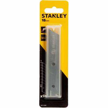 Нож запасные лезвия ломающиеся 18х110мм 10шт; 0-11-301 STANLEY (0-11-301)