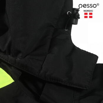 Pesso Nova NOVA_J-XL, ziemas jaka, melna/dzeltena, XL, 5000mm, 3000g/m² 24h, atstarojoša, noņemama kapuce (NOVA_J-XL)