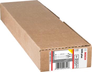 SDS plus plakanie kalti 5 gab., 20x250 mm, Perforatora urbjiem, smalcinātājiem PRO SDS PLUS-5C PLAKANO KALTU KOMPLEKTS, 2607019052, BOSCH (2607019052)