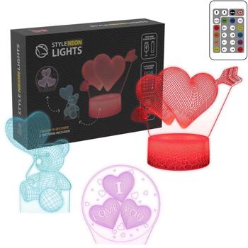Manta Декоративная лампа SNL115RGB, 5W, 11.4cm, 10cm, 21.7cm, 5V, AA, USB, 2m, многоцветная, LED, сердце (SNL115RGB)