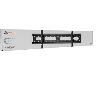 Sbox televizora kronšteins PLB-2546F-2, 37-80'', 45kg, 600x400, fiksēts, melns, tērauds, noņemama VESA plāksne (PLB-2546F-2)