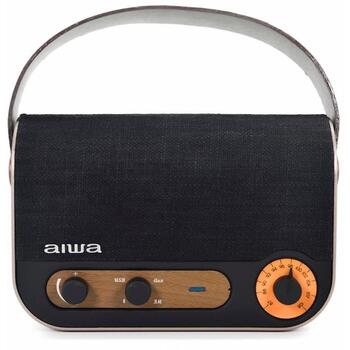 AIWA портативное радио RBTU-600, 2x5 Вт RMS, BT 4.2+EDR, FM, AUX, USB, 2200 мАч, 6 ч, 75 Гц-18 кГц (RBTU-600)