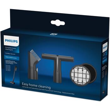 Philips комплект аксессуаров для пылесоса XV1685/01, 1 шт., белый, мягкая щетка, насадка для обивки, пористый фильтр (XV1685/01)
