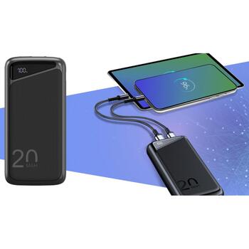 Navitel Power Bank PWR20 MX Black, 20000mAh, 3.7V, 74Wh, 2 USB-A порта, двунаправленный USB-C порт (PWR20 MX Black)