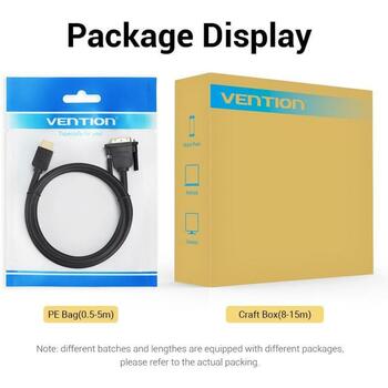 Vention Видео кабель HDMI на DVI 1.5м ABFBG, HDMI A мужской, DVI-D мужской, 1080p, 1920x1200, 31 AWG, черный (ABFBG)