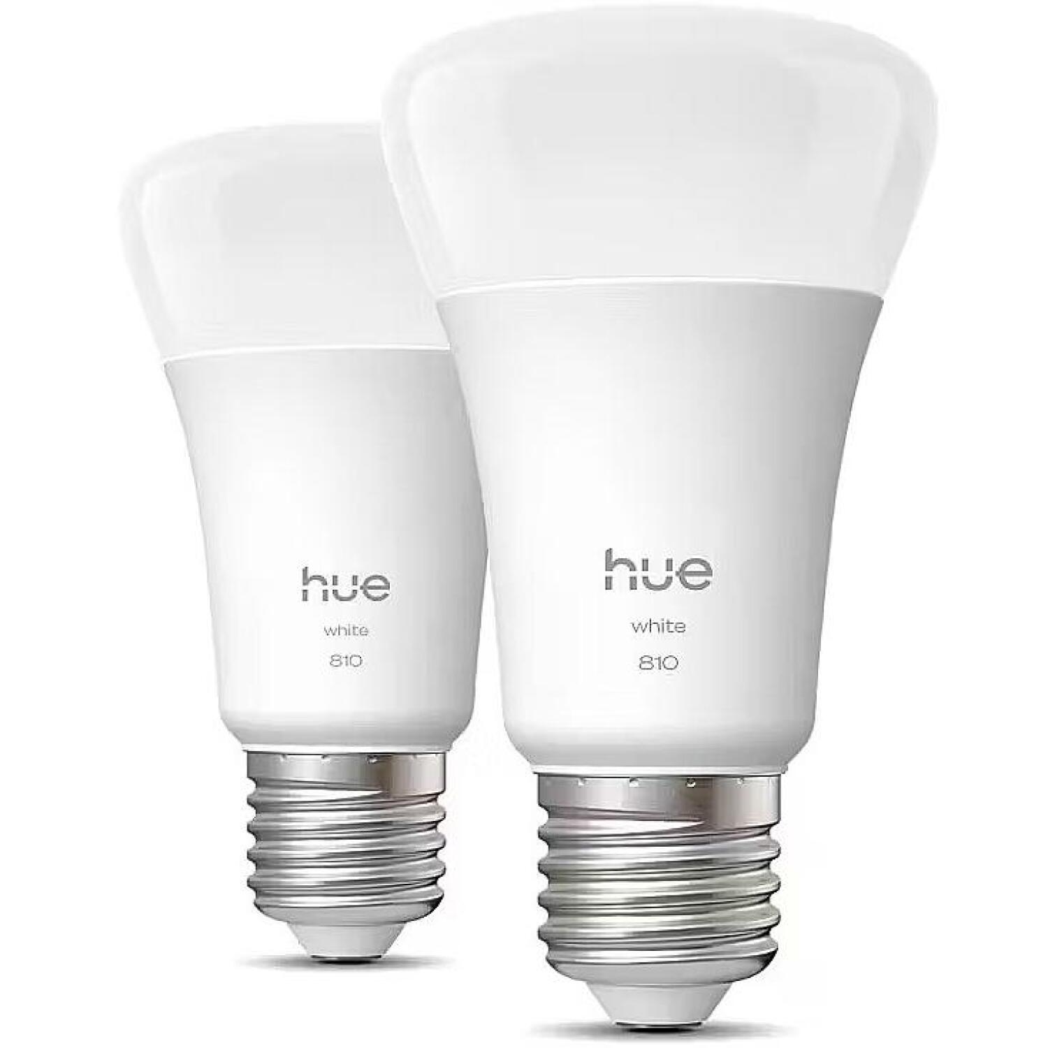 Philips Hue светодиодная лампа W 810 A60 2P EU 8721103072566, 7 Вт, E27, 810 лм, 2700 К, 220-240 В, Bluetooth, Zigbee, 2 шт (8721103072566)