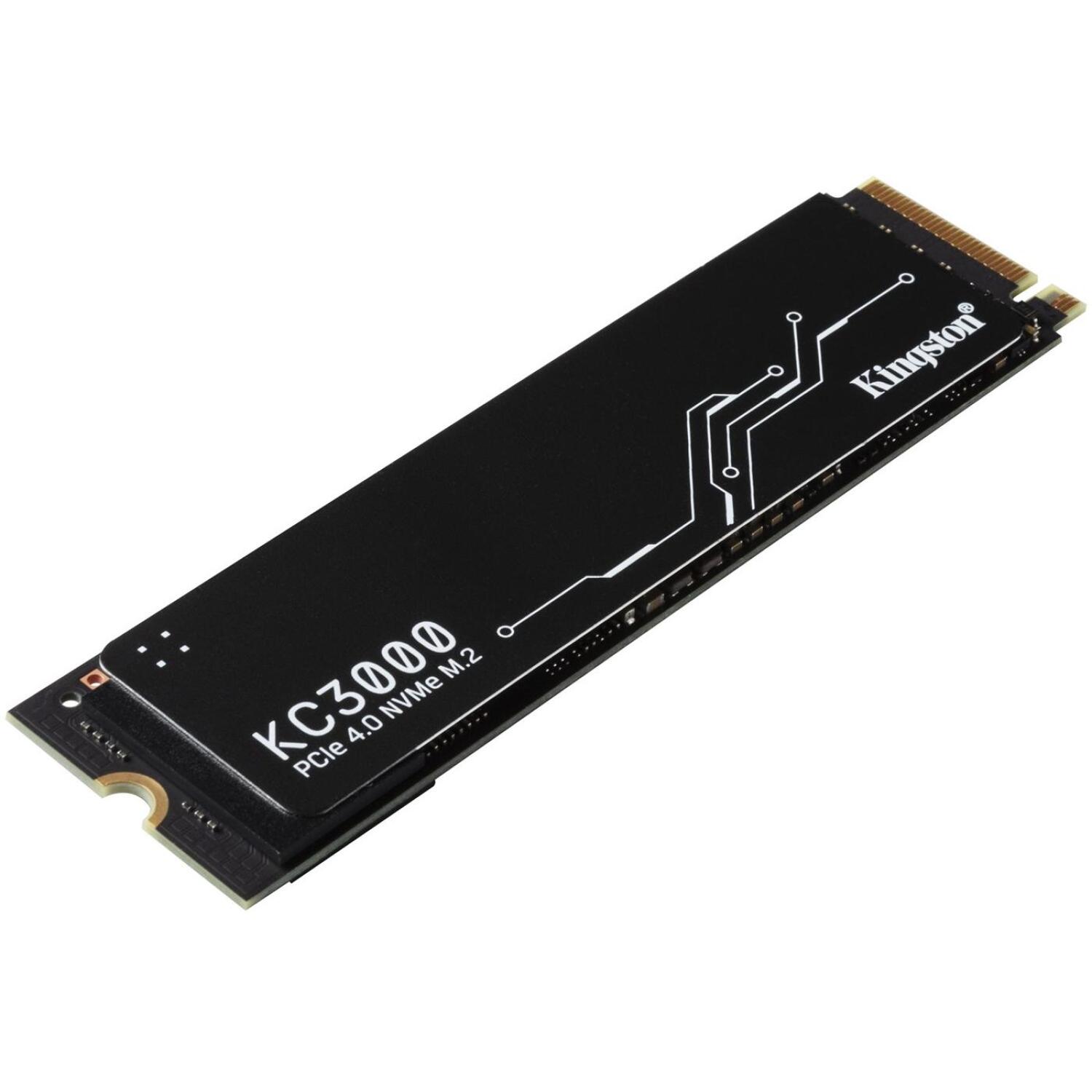 Kingston Твердотельный накопитель KC3000 SKC3000D/2048G, 2048 ГБ, PCIe 4.0, 7000 МБ/с, 3D TLC, Heatsink (SKC3000D/2048G)