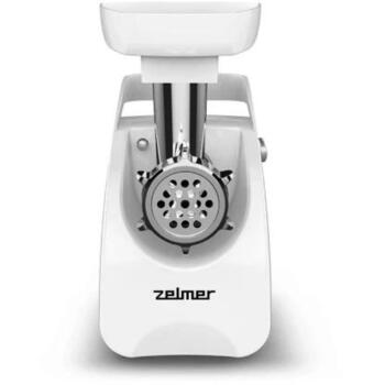Zelmer ZMM9802B мясорубка, 70504991P, 2200 Вт, 3 кг/мин, 3 решетки, реверс, насадка для колбас, белый (70504991P)
