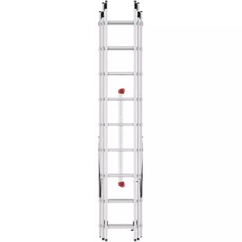 HAILO ProfiStep Combi 037309007, 3x9 pakāpieni, 650cm, 150kg, alumīnijs, pašbloķējošs mehānisms (037309007)