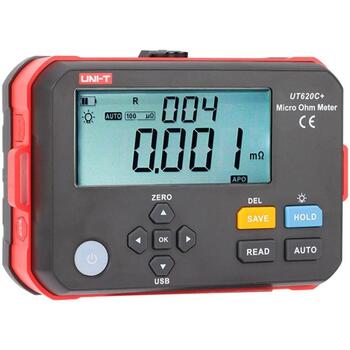 Uni-T UT620C+ Цифровой микроомметр, 0.001 мΩ – 300.0 кΩ, 1 мΩ, 500 наборов данных, USB Type-C, IP54 (UT620C+)
