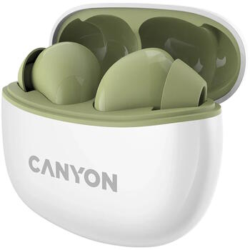 Беспроводные TWS наушники с Bluetooth соединением TWS-5 Зелёные CNS-TWS5GR CANYON (CNS-TWS5GR)