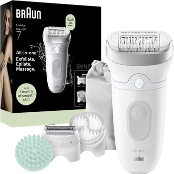Braun epilators Silk-épil 7 7-081, 40 pincetes, MicroGrip, 40 min, 1 h, 100-240 V, mitrs un sauss, bezvadu, iebūvēts apgaismojums (7-081)