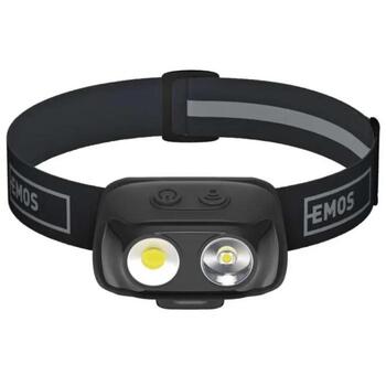Emos COB LED Перезаряжаемый Налобный Фонарь P3542, 500lm, 130m, Li-pol 1200mAh, 7 режимов, IP44, USB-C (P3542)