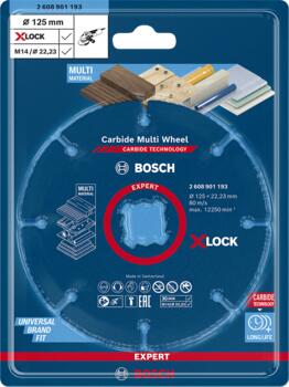X-LOCK Carbide MultiWheel 125 x 1 mm, Mazām leņķa slīpmašīnām EXPERT CARBIDE MULTI WHEEL GRIEZĒJDISKS, 2608901193, BOSCH (2608901193)