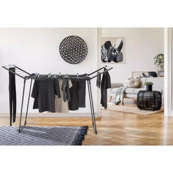 Leifheit Pegasus 150 Solid Black 1081690, 15m, 105cm, 55cm, 2 turētāji, nerūsējošs (1081690)