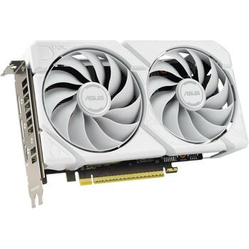 Asus Video karte DUAL-RX9060XT-16G-WH 16GB GDDR6, PCIe 5.0, 2.5 slot, 2 ventilatori, HDMI 1, DisplayPort 2, aktīvā dzesēšana (DUAL-RX9060XT-16G-WH)