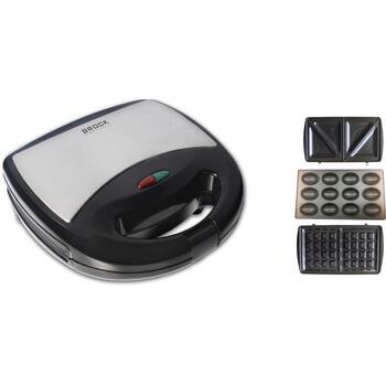 Brock SSM 2004 SS sendviču tosteris, 750W, 4 sviestmaizes, 23,5x13cm, nepiedegošs pārklājums, melns/nerūsējošais tērauds (SSM 2004 SS)