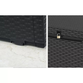 Keter Capri Storage Box 305L коричневый, 29201486590, 305L, 250кг, текстура ротанга, вентилируемый, с колесиками (29201486590)