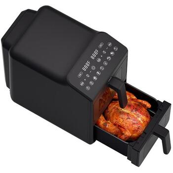Lafe karstā gaisa friteris LAFFRY47476, 2460W, 2 grozi, 2 + 5l, elektroniskais panelis, melns (LAFFRY47476)