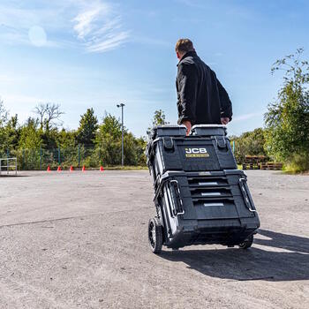 JCB Site System modulāra instrumentu glabāšanas sistēma kaste 5 daļas 72.4L 102kg IP65 9collu riteņi JCB-SITESYS-ST-2 (JCB-SITESYS-ST-2)