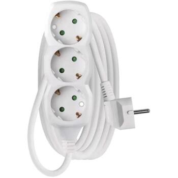 Emos Удлинитель P0323R, 3 м, 3× 2P + PE ГЕРМАНИЯ, 3 680 Вт, ПВХ, защита от детей (P0323R)