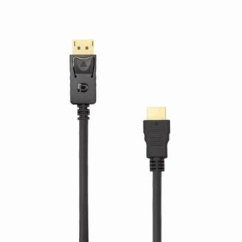 Sbox DP-HDMI M/M 2m DP-HDMI-2, 2м, 30 кадров/с, 5 Gbit/c, 1920 x 1080, 3840 x 2160 при 30 Гц, позолоченные разъемы, черный цвет (DP-HDMI-2)