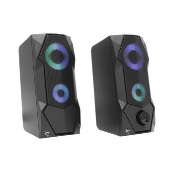 White Shark FLOW компьютерная колонка, 5 Вт, 2.0, 180-20000 Гц, 70 дБ, 3.5 мм, USB, черный (FLOW)