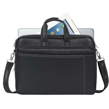 Rivacase Кейс Orly 8940(PU)BLACK, 16'', 2 отсека, 2 передних кармана, 875g, Монохромный (8940(PU)BLACK)