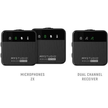 Easypix MyStudio Беспроводной Микрофон Дуо 62022, 2 канала, 2,4 ГГц, 150 м, 100 дБ SPL, 48KHz/16bit, USB-C (62022)