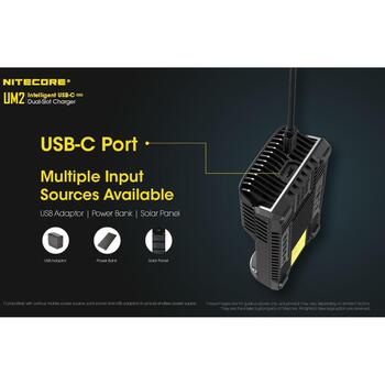 Nitecore Зарядное устройство UM2, 2 слота, 3000mA, ЖК-дисплей, восстановление IMR аккумуляторов, 1500mA на слот (UM2)