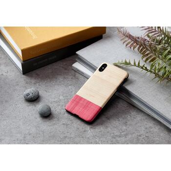 Man&Wood Чехол для смартфона M7745W, 80x158x10mm, 27.2g, натуральное дерево, поликарбонат, розовый, 6.5