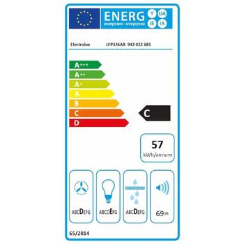 Electrolux LFP326AB выдвижная вытяжка, 60 см, 410/170 м³/ч, 3 скорости, LED, 2 фильтра (LFP326AB)