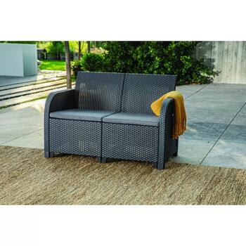 Keter Rosalie Set со столом Classic серый 29210753939, 2 кресла, 2 дивана, стол, имитация ротанга, устойчив к УФ (29210753939)