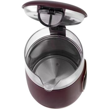 Adler Электрический чайник AD 1305bu, 2200 W, 1.7 L, Пластик, 360° поворотная база, Бордовый (AD 1305bu)