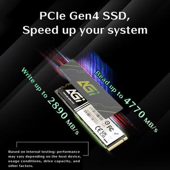 Agi Technology SSD AI818 AGI1T0G43AI818-CB, M.2 2280, 1ТБ, NVMe 1.4, PCIe 4.0 x4, 4700/2800 МБ/с, 600 TBW, 3D NAND (AGI1T0G43AI818-CB)
