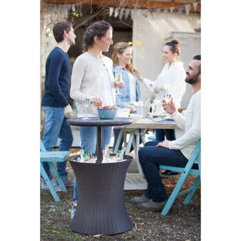 Keter Dārza bārs Cool Bar Rattan 29194548590, brūns, 49,5x49,5x57-82,5cm, 6kg (29194548590)