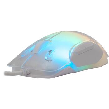 White Shark Мышь MORDRED-W GM-5017, 12800 DPI, 7 кнопок, USB 2.0, 1.8 м, RGB подсветка, оптическая, эргономичная (MORDRED-W)