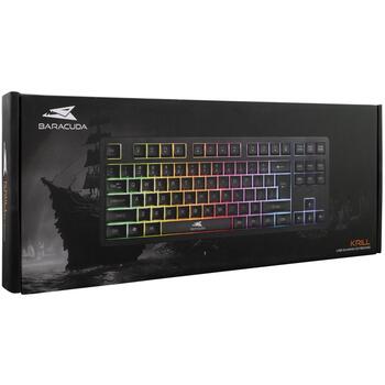 Baracuda Клавиатура KRILL-B BGK-01114 US, 87 клавиш, Tenkeyless, USB 2.0, 1,5м, Радужный эффект, мембрана (KRILL-B)