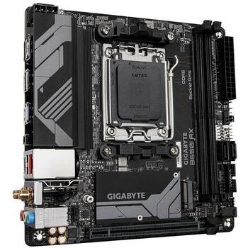 Gigabyte Mātesplate B650I AX 1.2, AMD Socket AM5, 5+2+1 fāzes VRM, līdz 6400MHz DDR5, 1xPCIe 4.0 M.2, 2.5GbE LAN, Wi-Fi 6E (B650I AX 1.2)