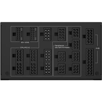 Gigabyte Datora barošanas bloks GP-UD1600PM PG5, 1600W, 80 PLUS Platinum, pilnībā modulārs, aktīvā dzesēšana, 1 ventilators (GP-UD1600PM PG5)